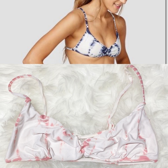 Blue Life Island Fever Bikini Top Tye Dye White Peach Size Medium M - Picture 2 of 8